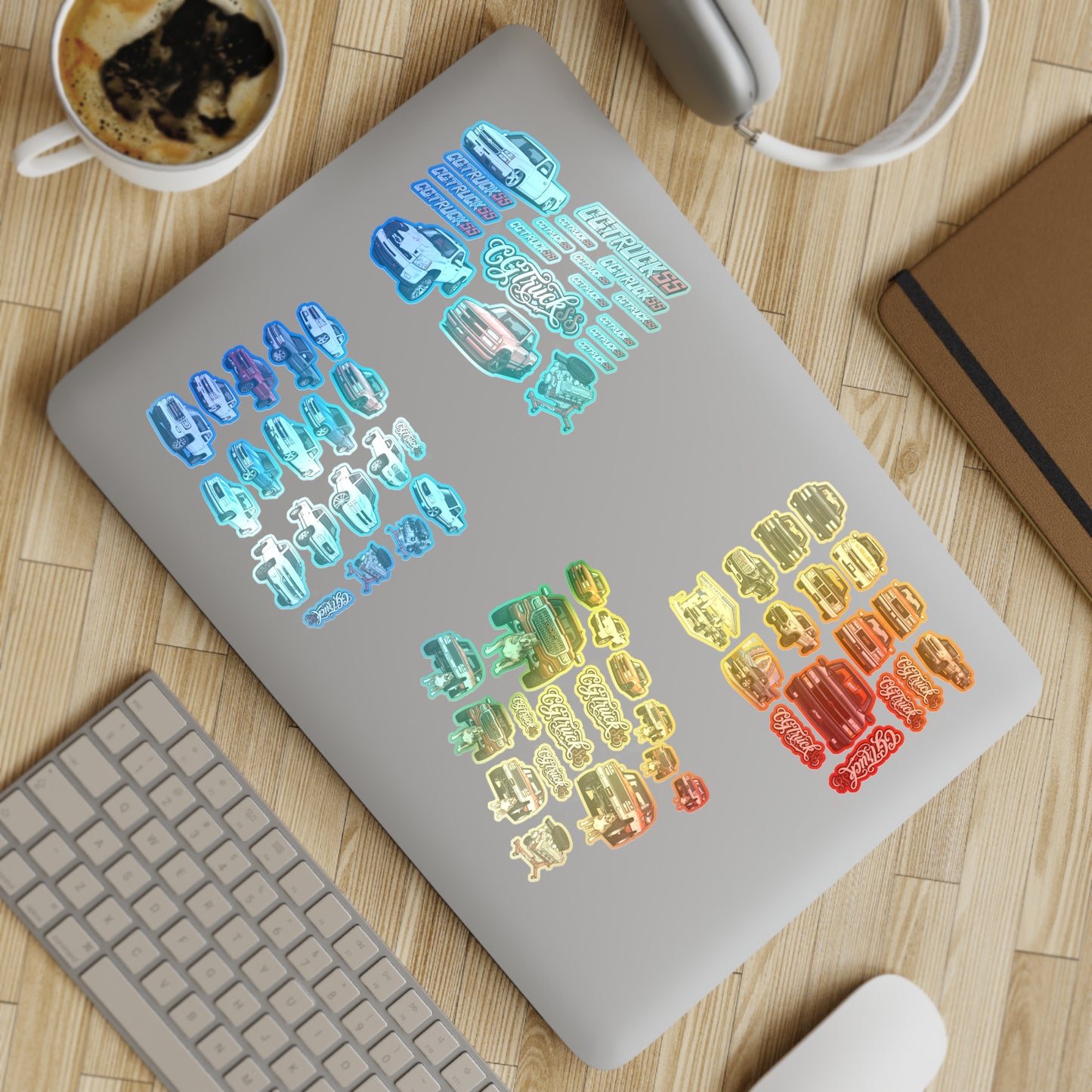 Holographic Truck Sticker Sheet Bundle — 10-Piece Car & Pickup Decals