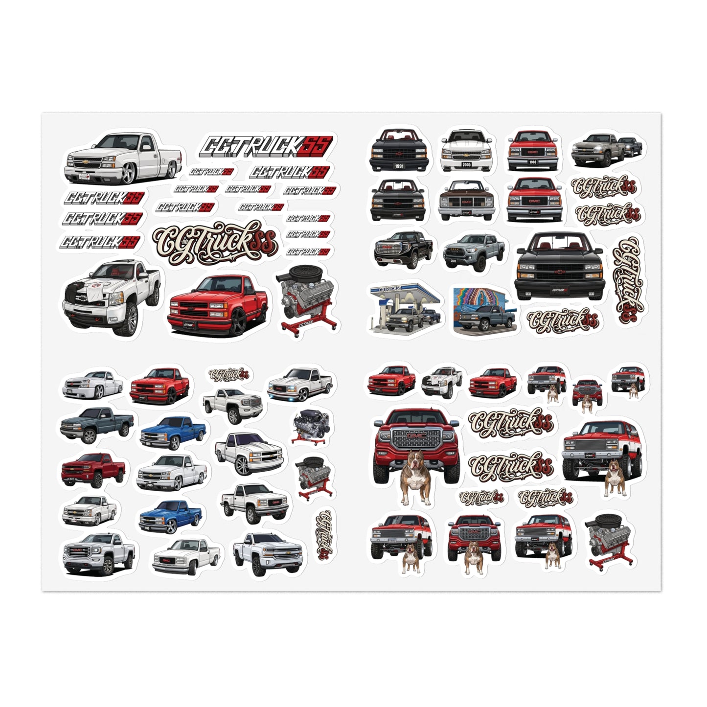Holographic Truck Sticker Sheet Bundle — 10-Piece Car & Pickup Decals