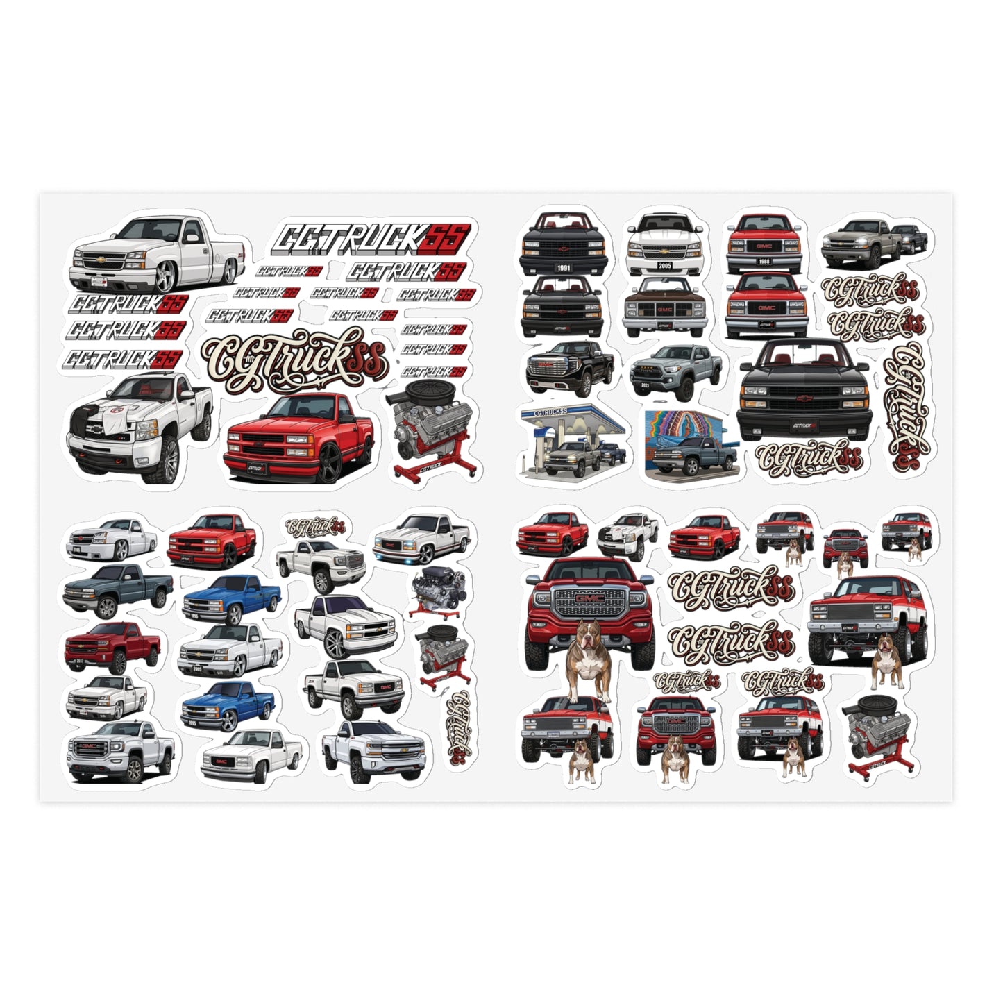 Holographic Truck Sticker Sheet Bundle — 10-Piece Car & Pickup Decals