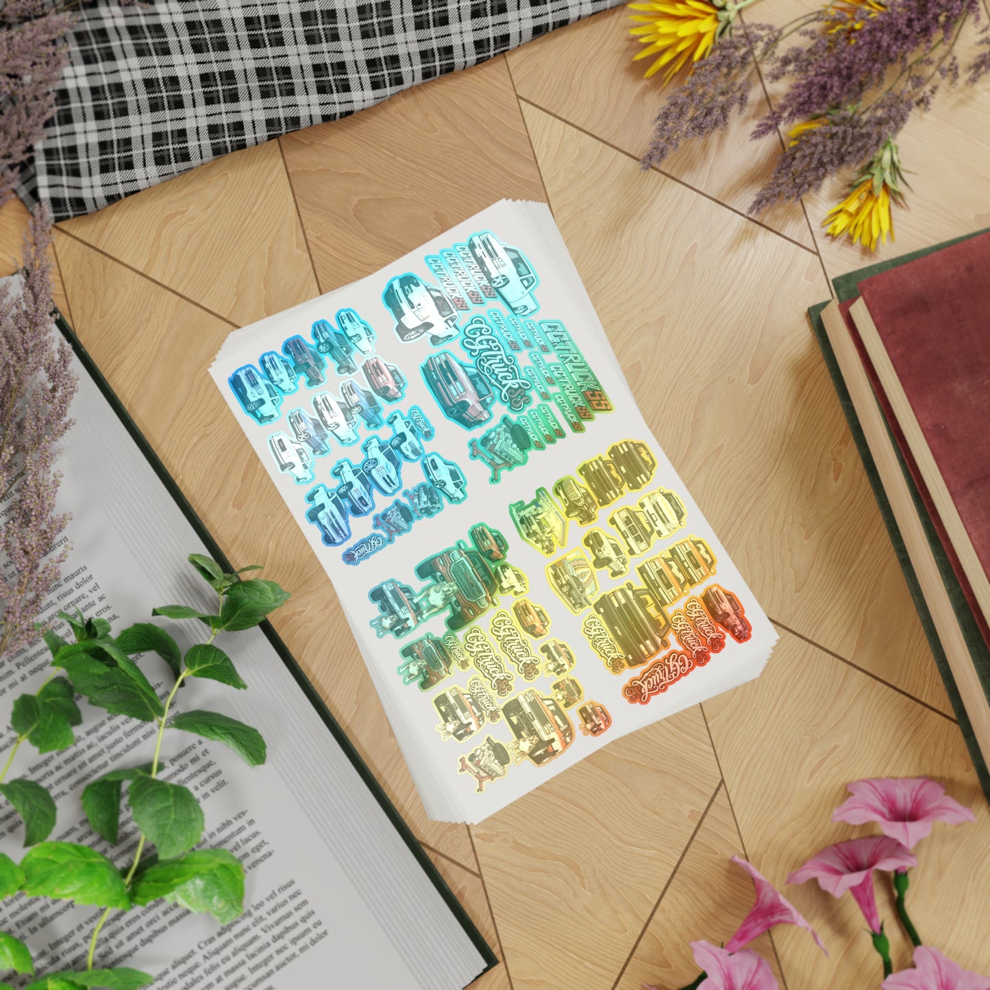 Holographic Truck Sticker Sheet Bundle — 10-Piece Car & Pickup Decals