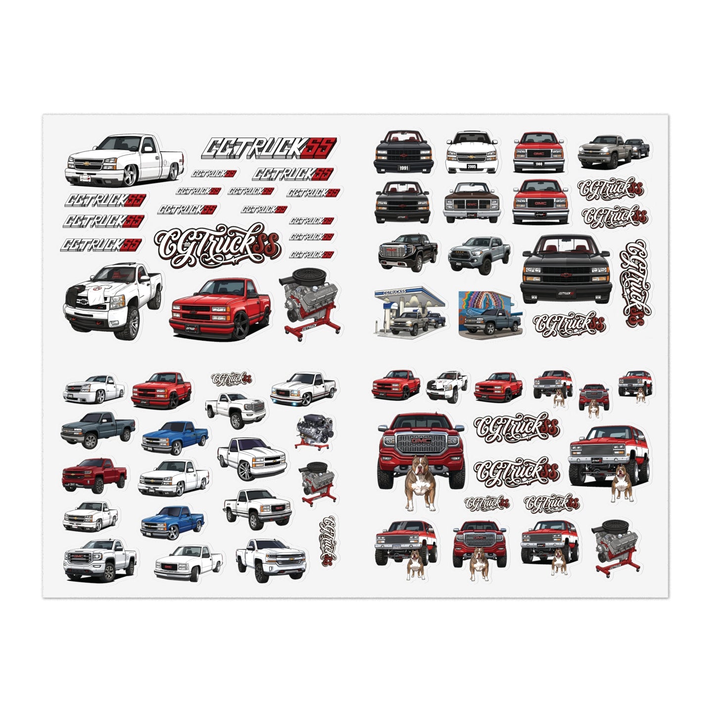 Holographic Truck Sticker Sheet Bundle — 10-Piece Car & Pickup Decals